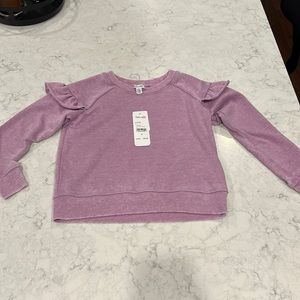 Splendid burnout frills crew sweatshirt